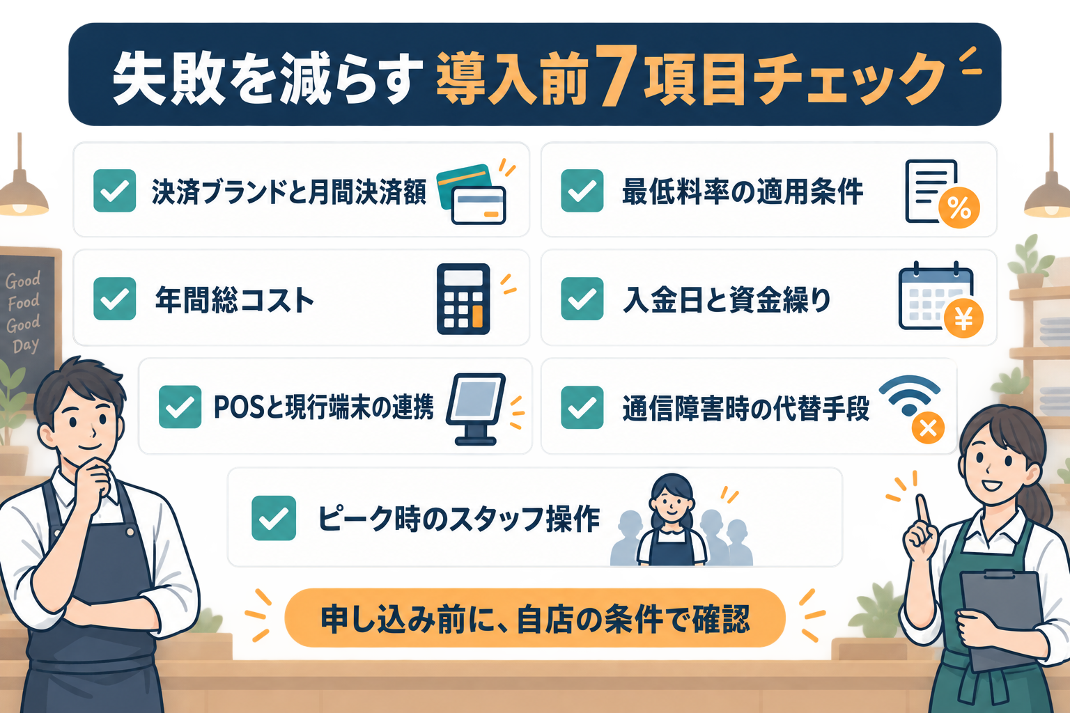 個人店がキャッシュレス決済を導入する前に確認したい7項目