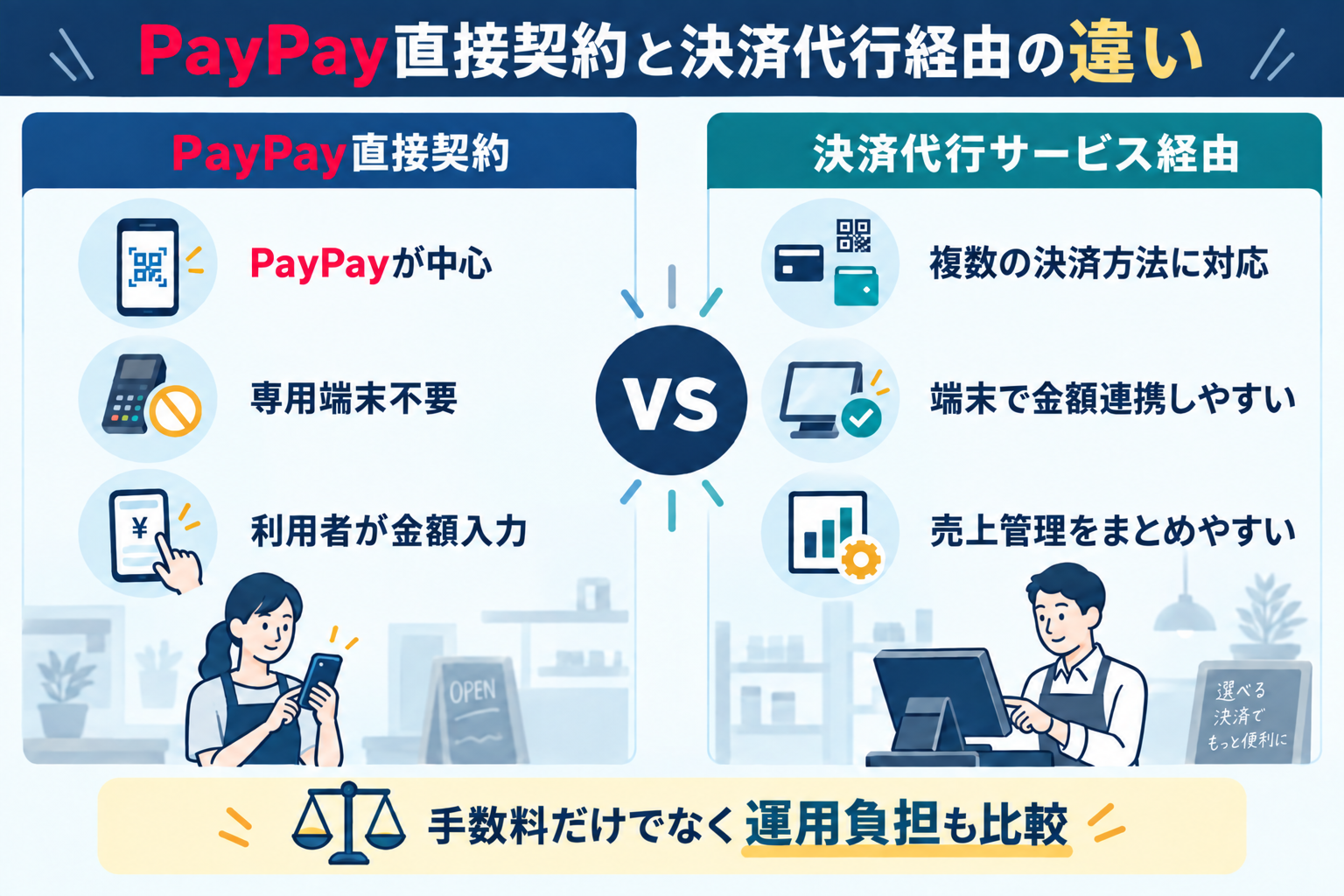 PayPay直接契約と決済代行サービス経由の違い
