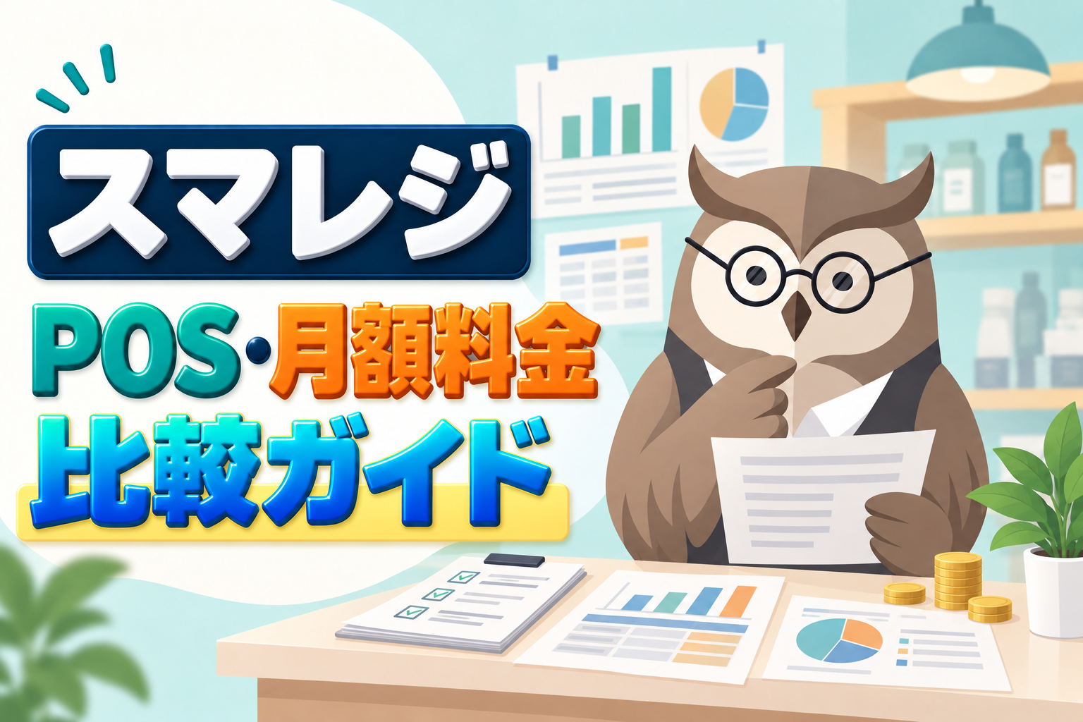 スマレジの選び方｜POSの月額料金と決済契約を分けて比較を紹介するペイセンのオリジナルイラスト
